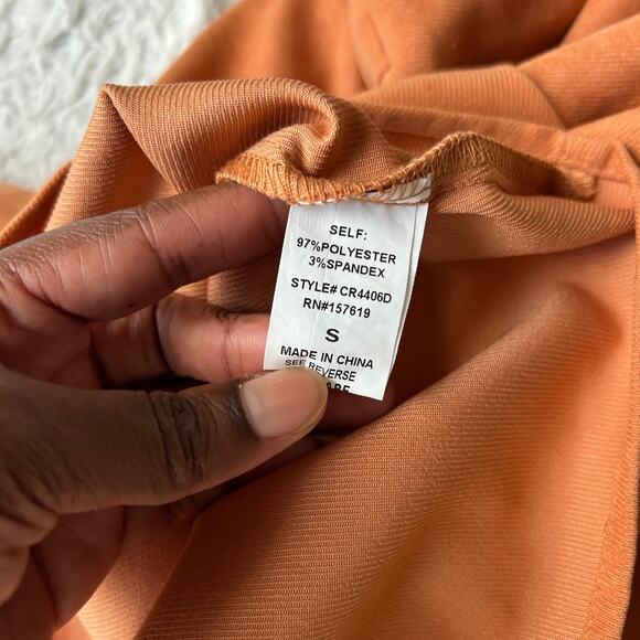 Vestique Orange Short Sleeve Collared Button Down Romper Size Small - Picture 12 of 12